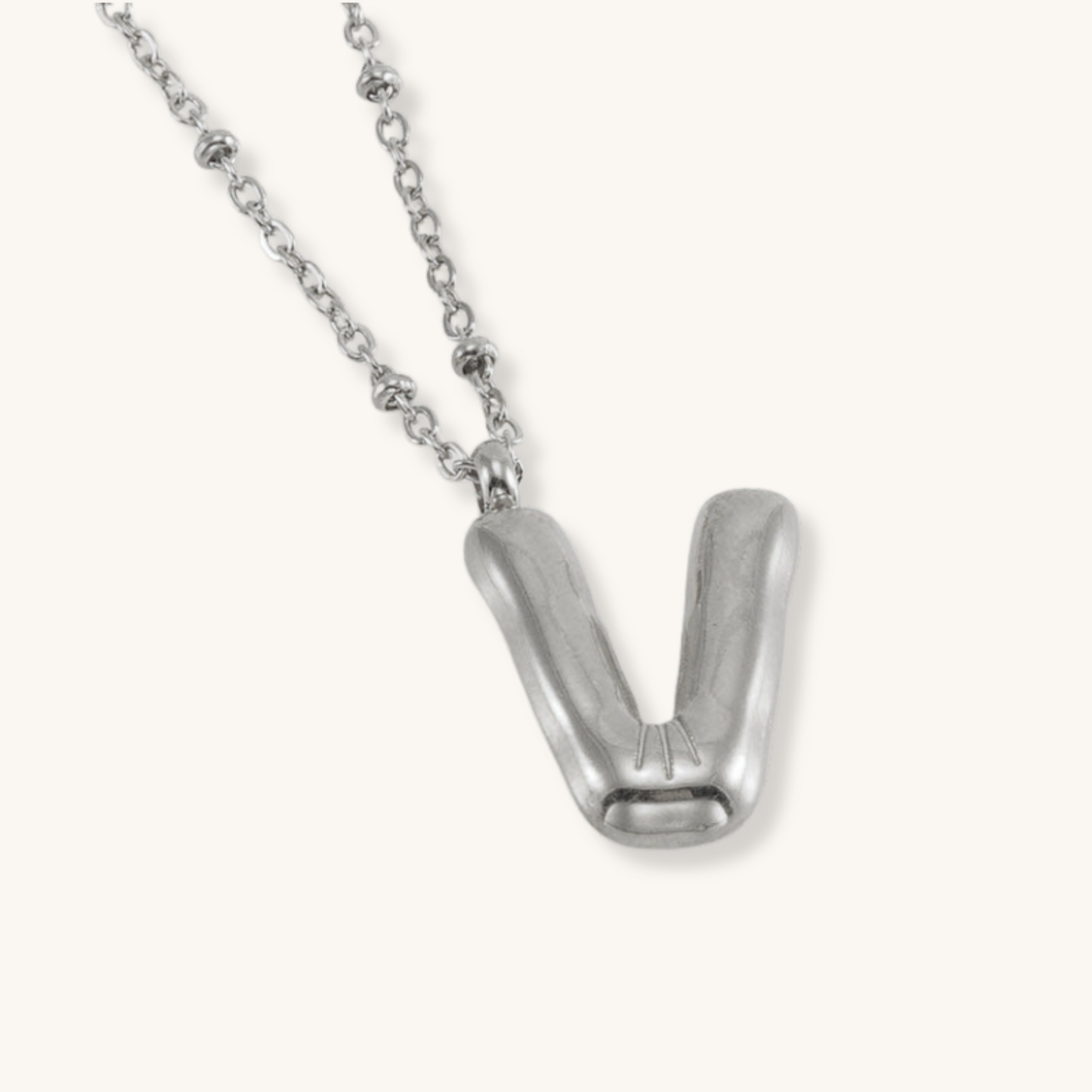 Bubble Letter Initial Necklace