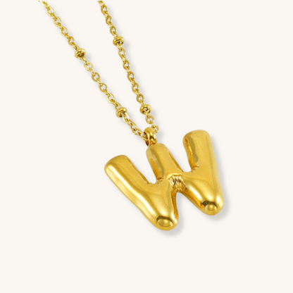 Bubble Letter Initial Necklace