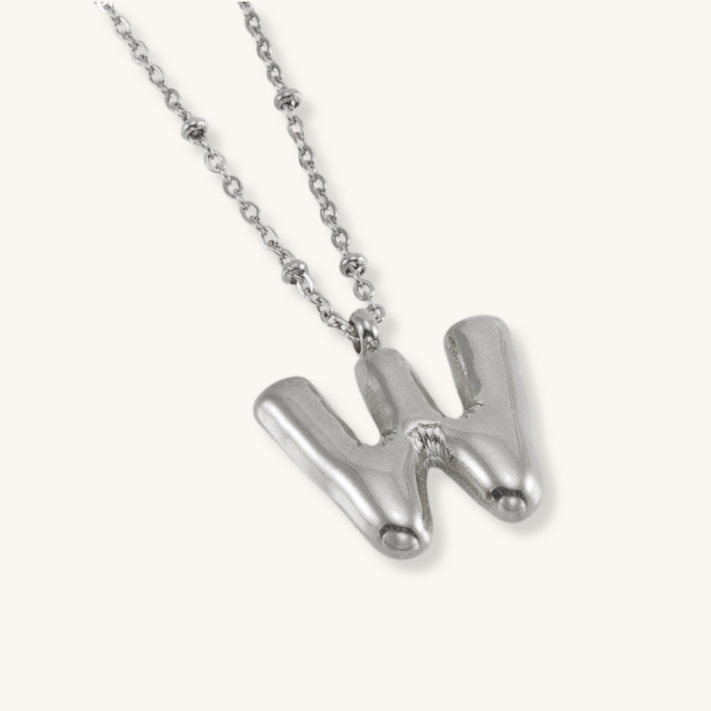 Bubble Letter Initial Necklace