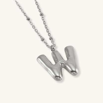 Bubble Letter Initial Necklace
