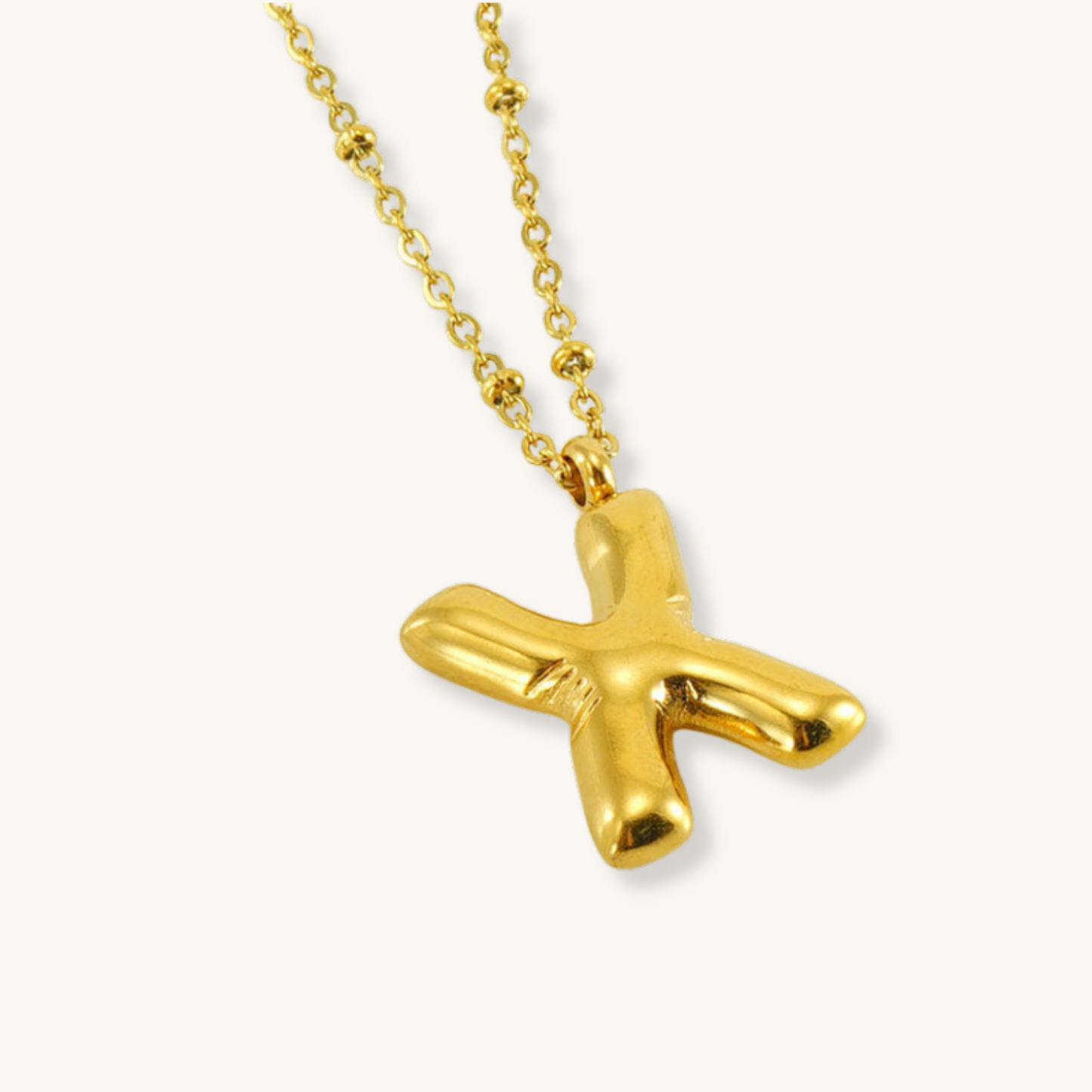 Bubble Letter Initial Necklace