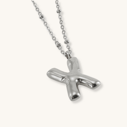 Bubble Letter Initial Necklace