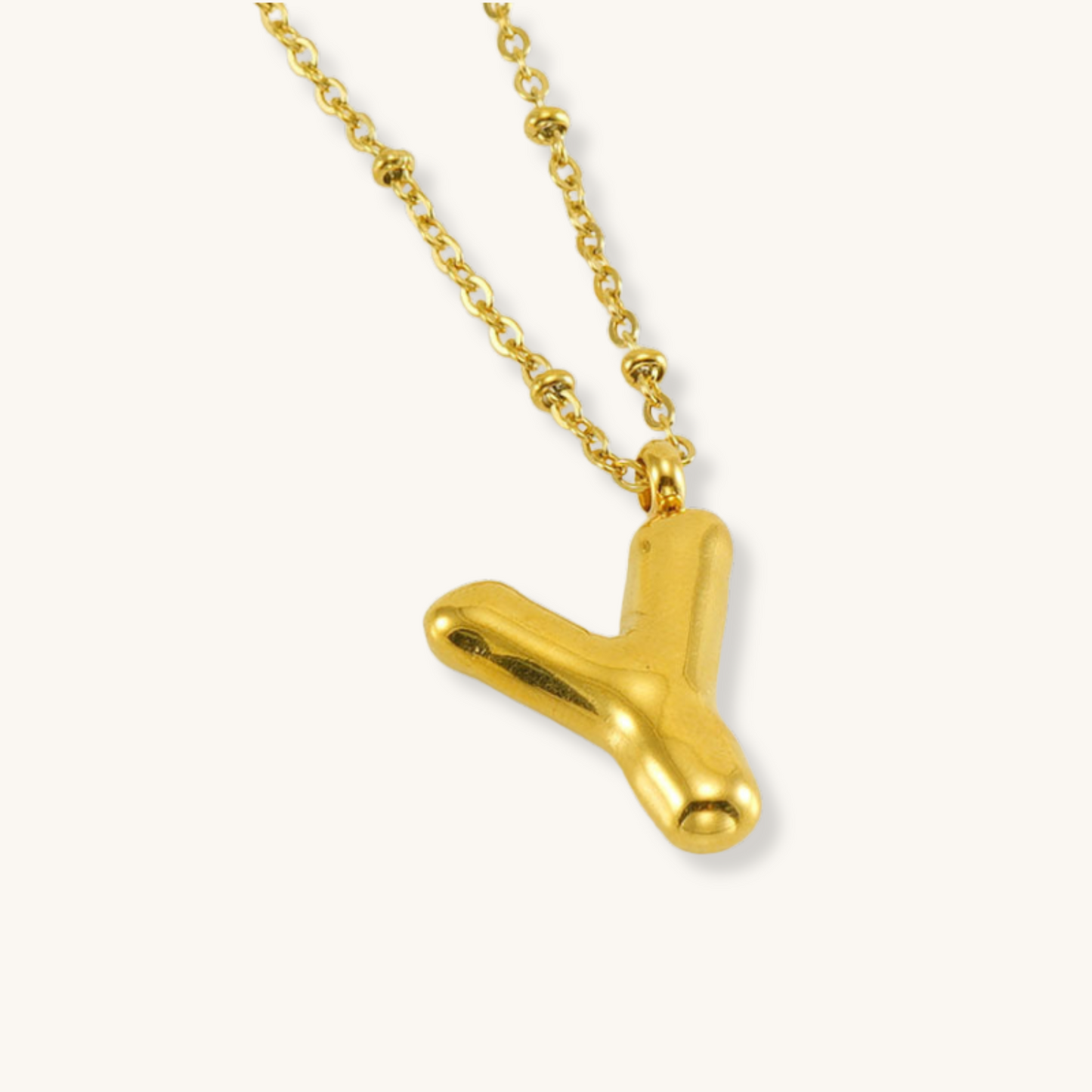 Bubble Letter Initial Necklace