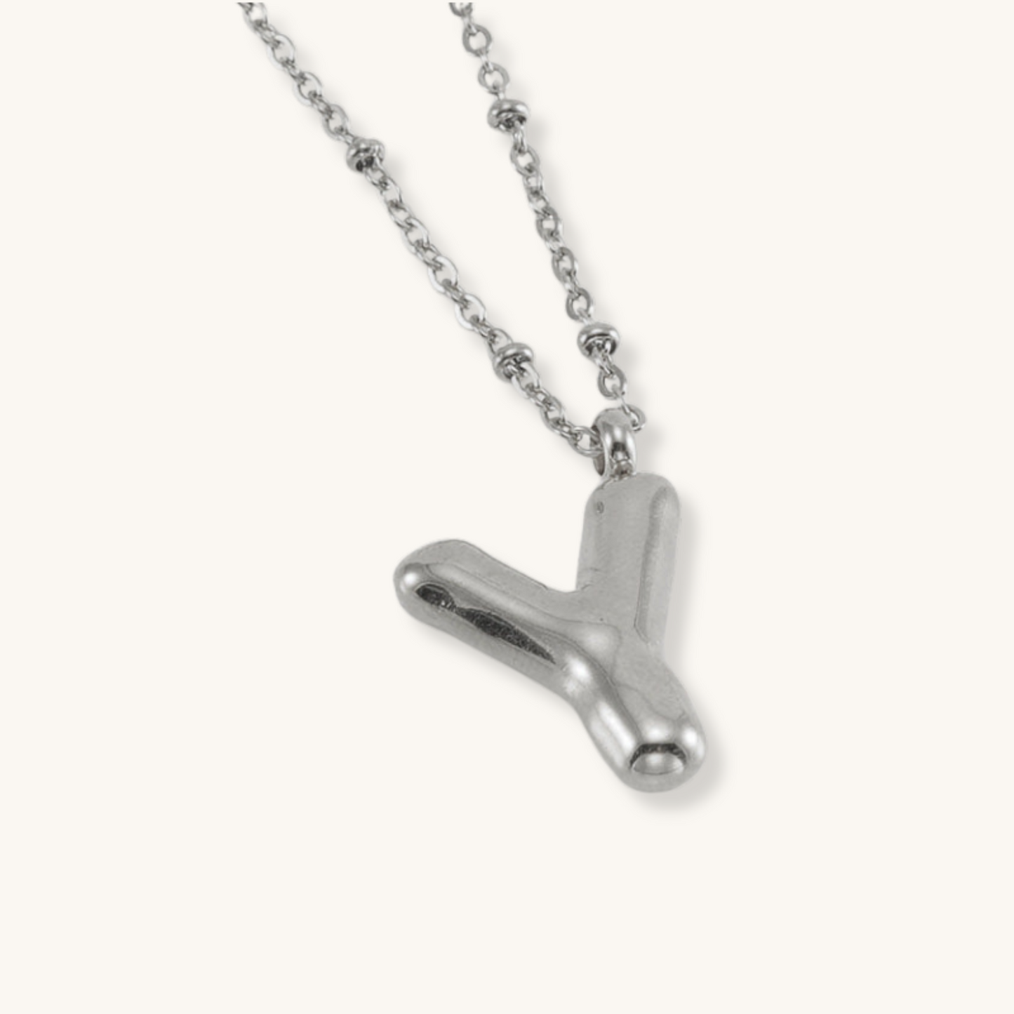 Bubble Letter Initial Necklace