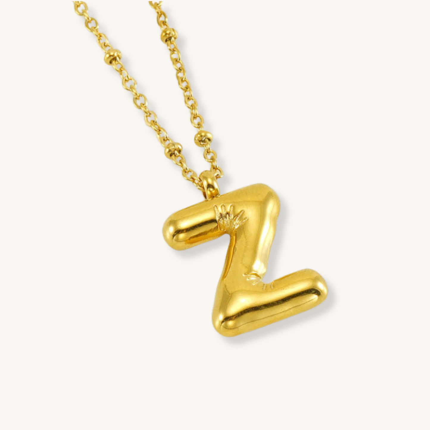 Bubble Letter Initial Necklace