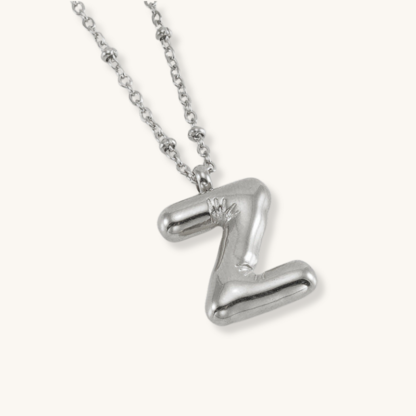 Bubble Letter Initial Necklace
